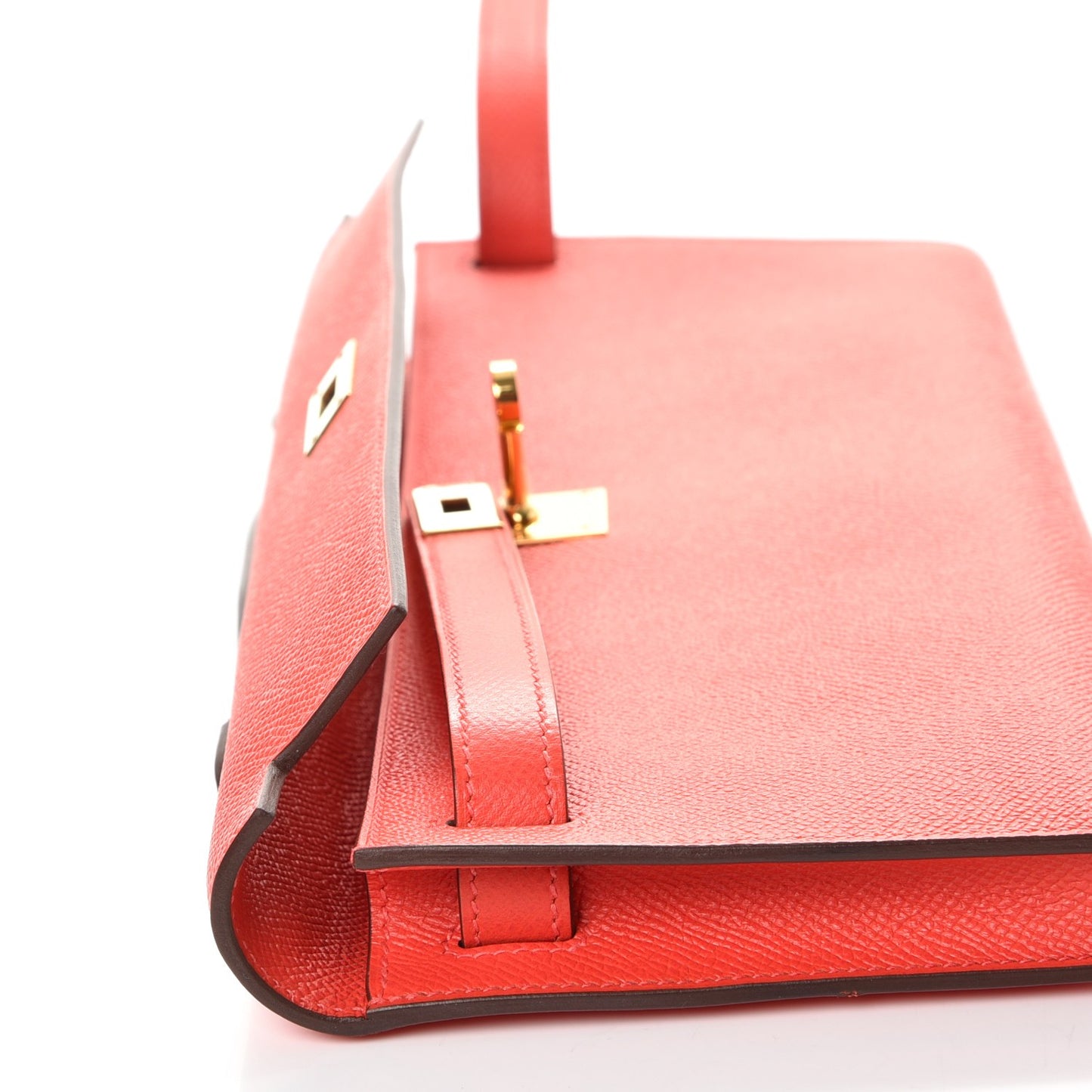 Epsom Kelly Cut Clutch Pochette Rose Jaipur