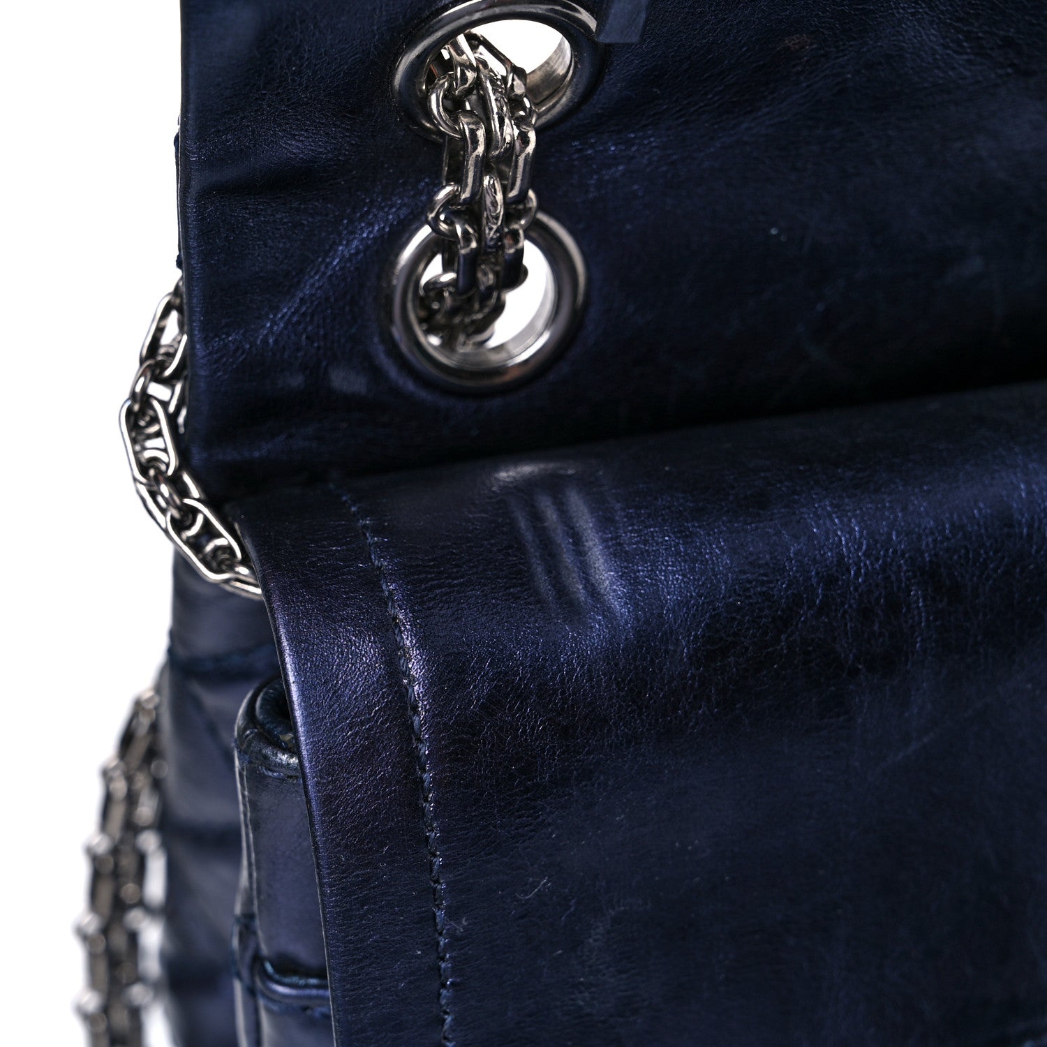 Chanel Metallic Aged Calfskin Quilted 2.55 Reissue 225 Flap Blue 11 of 21