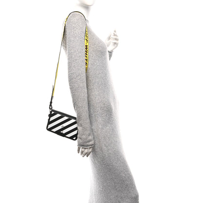 Off-White Saffiano Striped Mini Diag Binder Clip Bag Black White Yellow 2 of 11