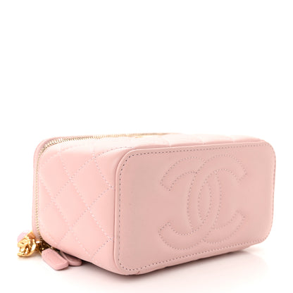 Chanel Lambskin Resin Quilted Vanity Case With Chain Pink 4 of 14