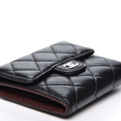 Chanel Lambskin Quilted Compact Flap Wallet Black 6 of 12