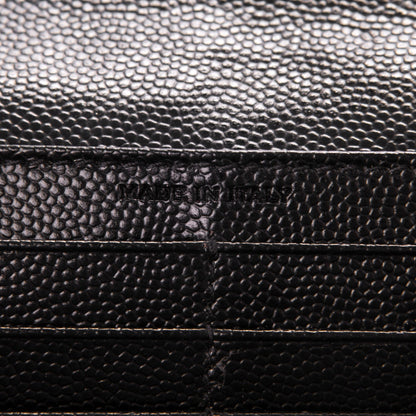 Saint Laurent Grain De Poudre Studded Classic Marquage Flap Wallet Black 7 of 8