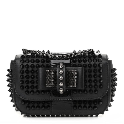 Christian Louboutin Calfskin Spikes Sweety Charity Crossbody Bag Black 1 of 13