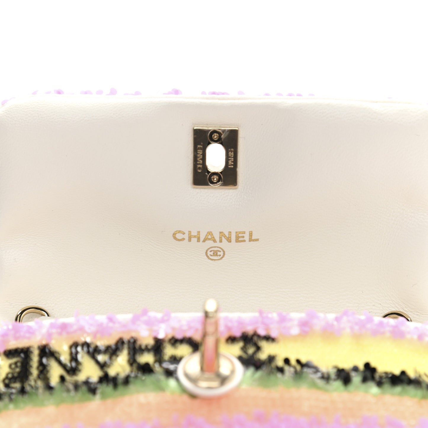 Sequin COCO Clutch With Chain Multicolor
