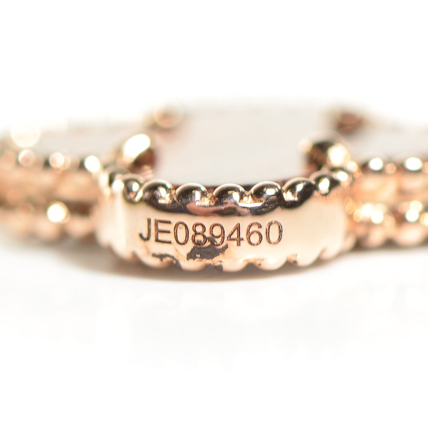 18K Rose Gold Letterwood 5 Motifs Vintage Alhambra Bracelet