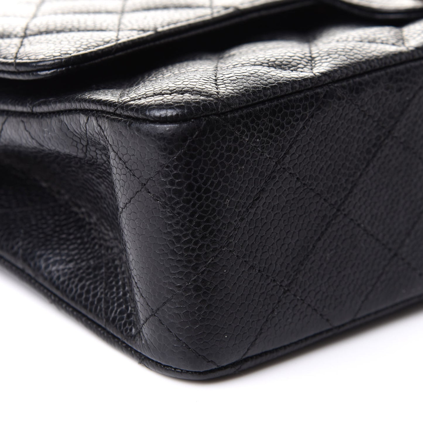 Caviar Quilted Medium Double Flap Black