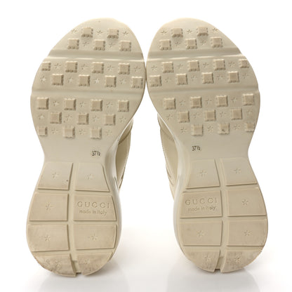 Gucci Calfskin Logo Womens Rhyton Sneakers 37.5 Ivory 5 of 8
