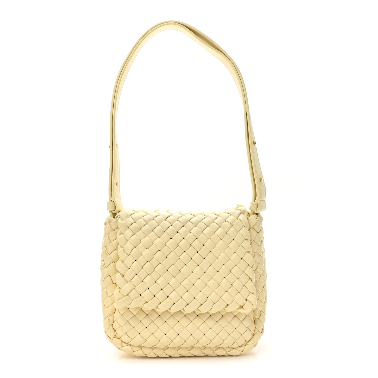 Nappa Intreccio Mini Cobble Shoulder Bag Chamomile