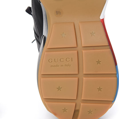 Gucci Calfskin Web Printed Mens Rhyton Sneakers 9.5 Black 7 of 10