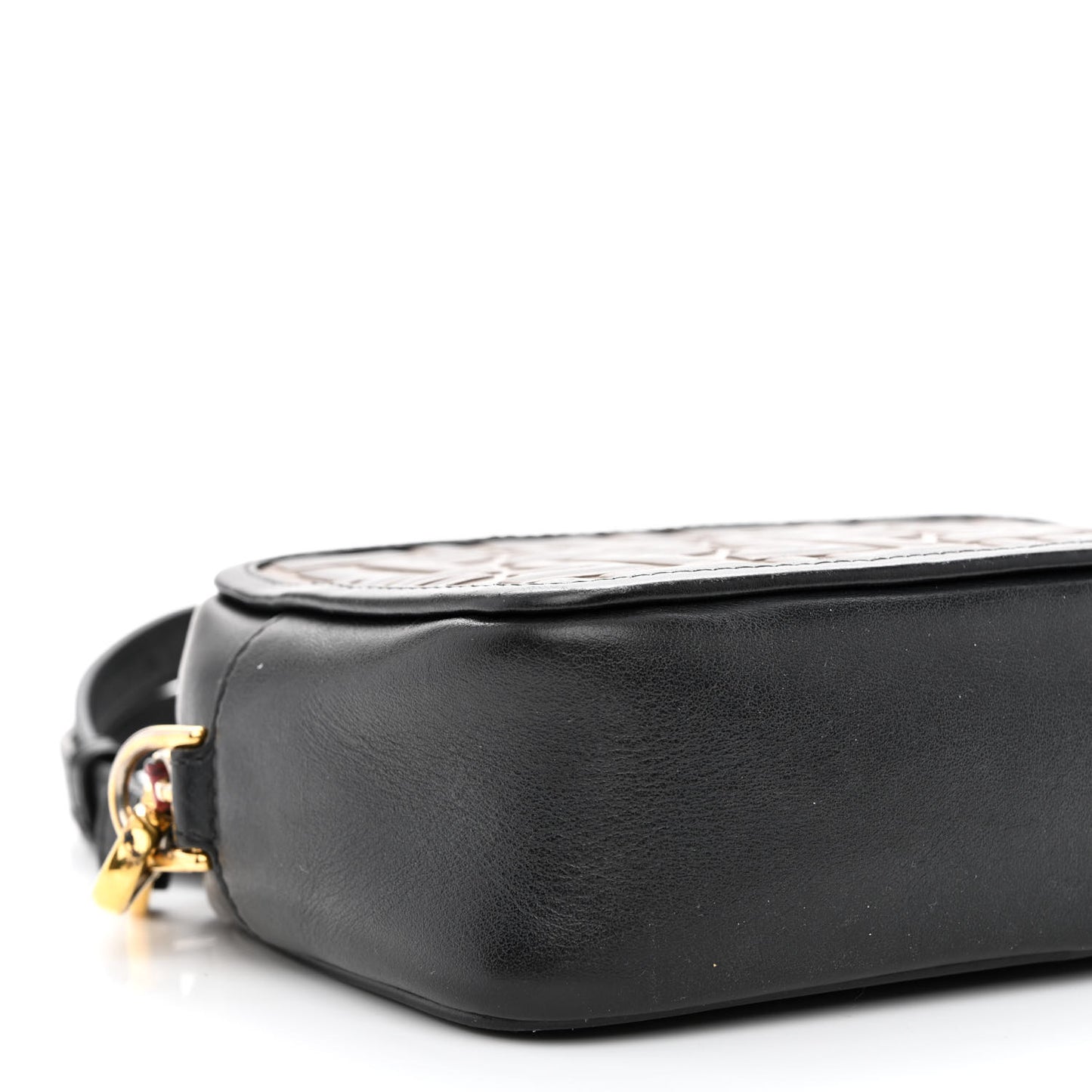 Vitello Century Bi-Color FF 1974 Embossed Mini Camera Case Maya Black