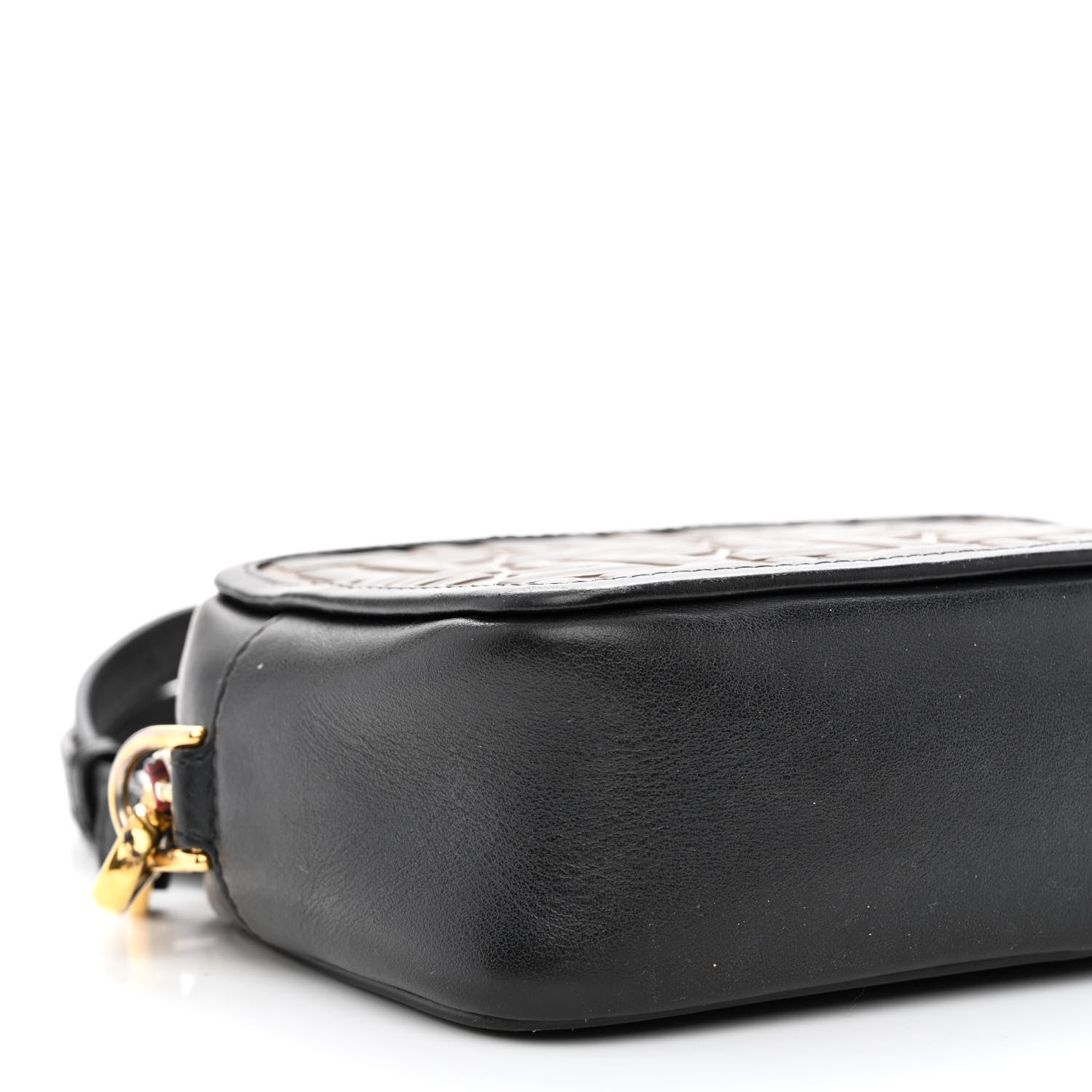 Fendi Vitello Century Bi-Color FF 1974 Embossed Mini Camera Case Maya Black 9 of 12