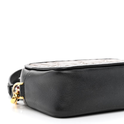 Fendi Vitello Century Bi-Color FF 1974 Embossed Mini Camera Case Maya Black 9 of 12