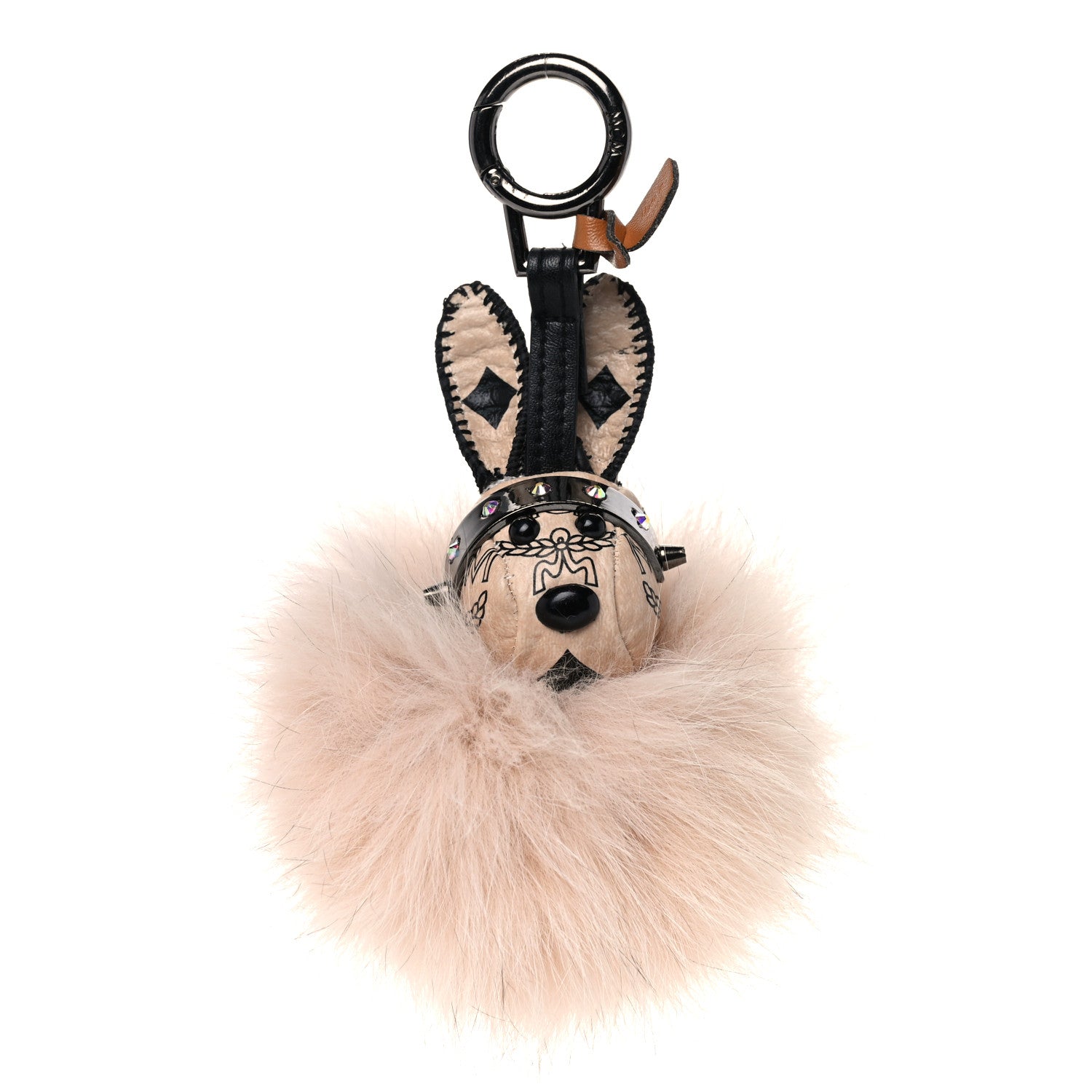 MCM Fox Fur Rabbit Punk Bag Charm Beige 1 of 5