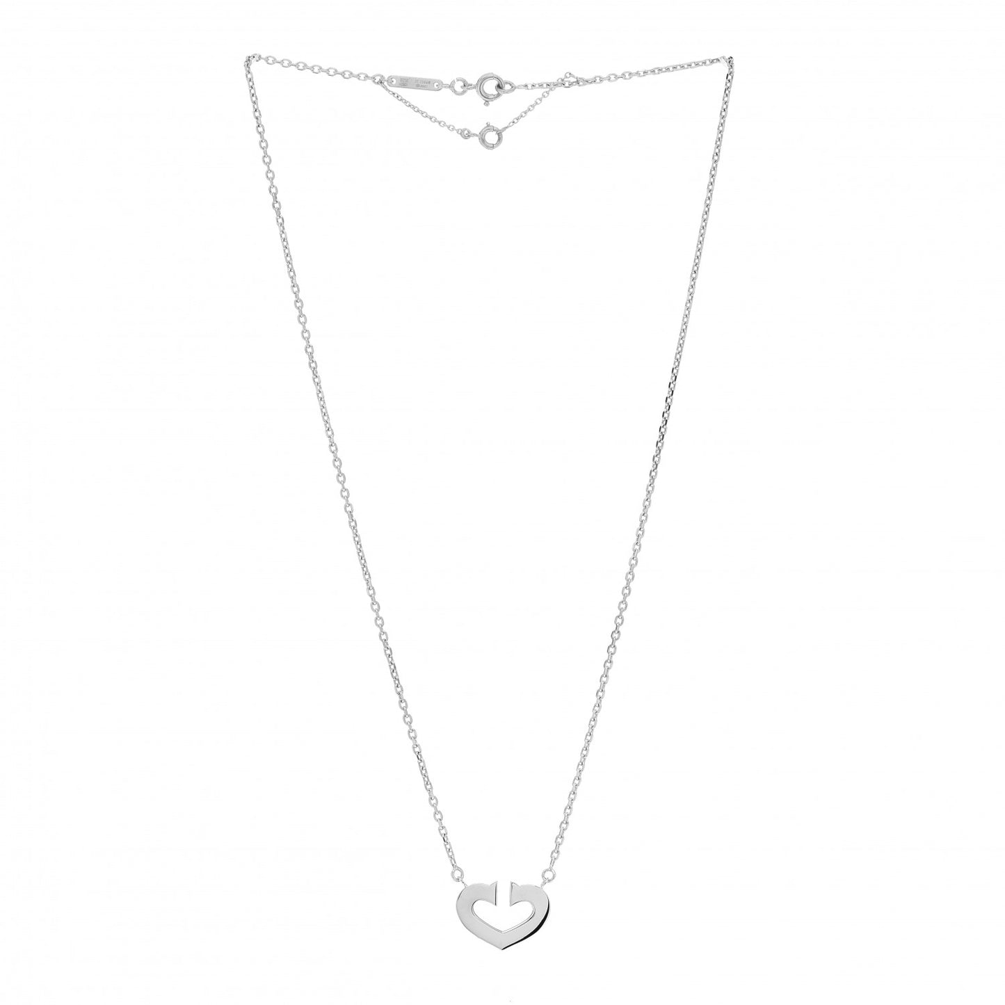 18K White Gold Medium Hearts and Symbols Necklace