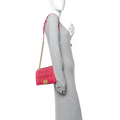 Chanel Lambskin Tweed Medium Boy Flap Fuchsia 2 of 10