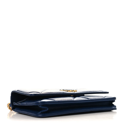 Chanel Lambskin Quilted Chanel 19 Wallet On Chain WOC Blue 4 of 11