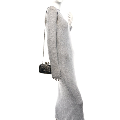 Alexander McQueen Nappa Crystal Embroidered Mushroom Box Clutch Black 2 of 10