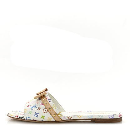 Louis Vuitton LV X TM Monogram Multicolor 6AM Flat Mule Sandals 38 White Multicolor 1 of 10