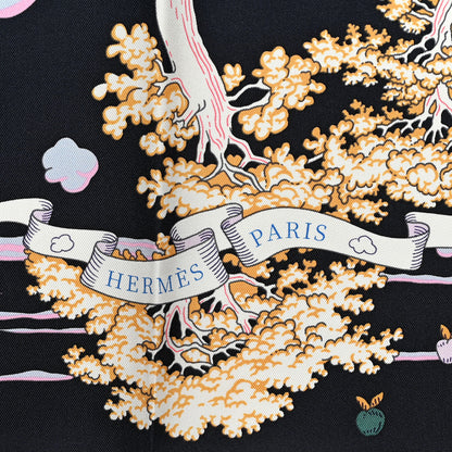 Hermes Silk Sur Mon Nuage Scarf 90 Bleu Black Mauve Multicolor 3 of 6