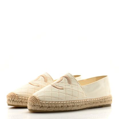 Chanel Fabric Biarritz CC Espadrilles 41 White Gold 3 of 10