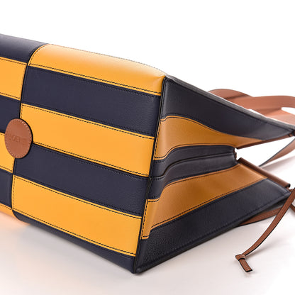 Loewe Calfskin Cushion Stripe Tote Navy Yellow 9 of 9