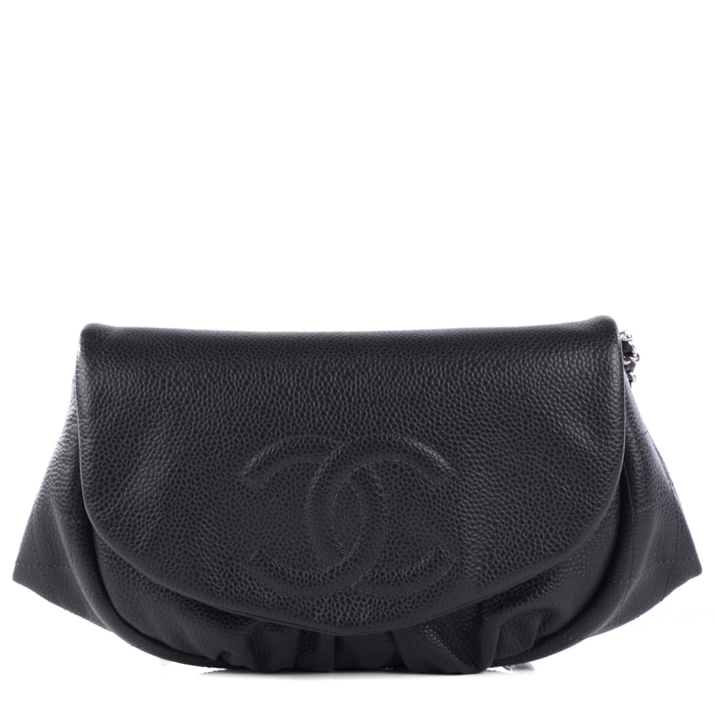 Caviar Half Moon Wallet on Chain WOC Dark Grey