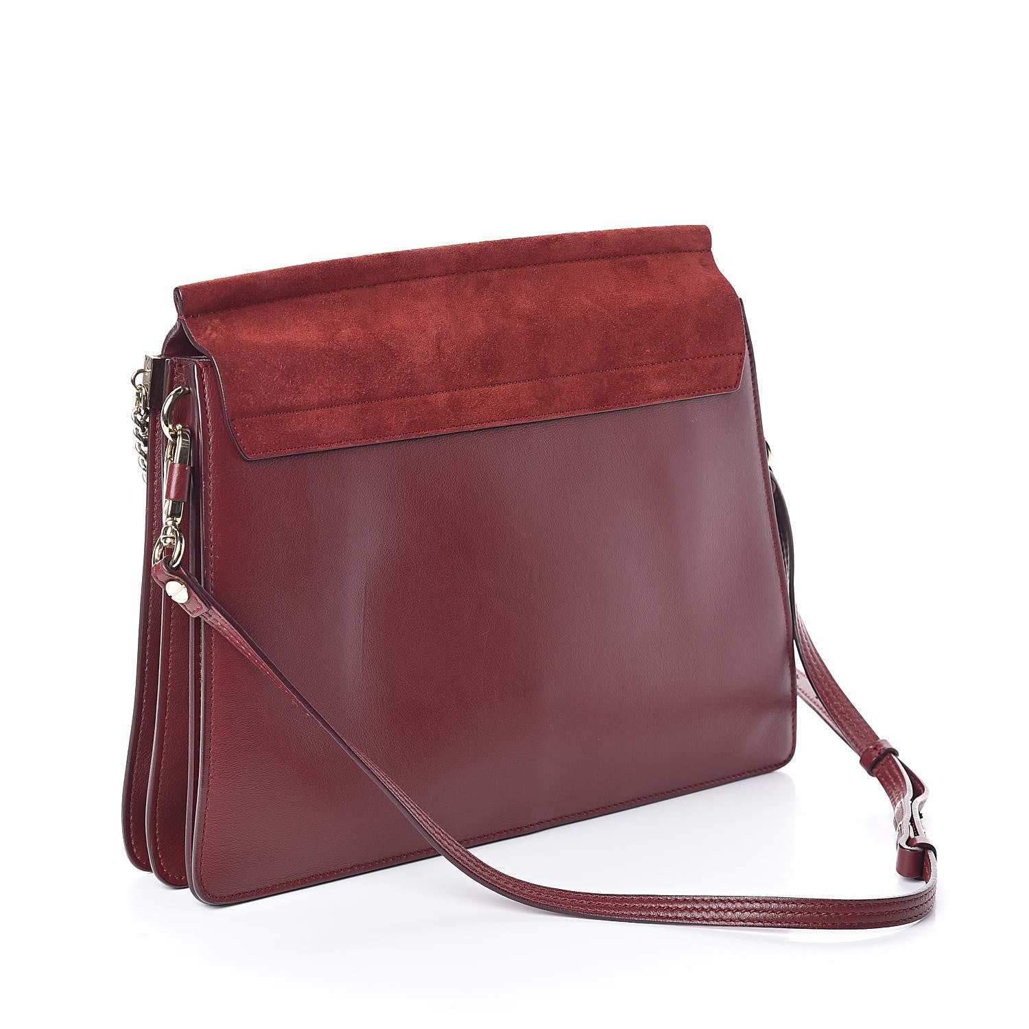 Chloe Calfskin Suede Medium Faye Shoulder Bag Plum Purple 3 of 12