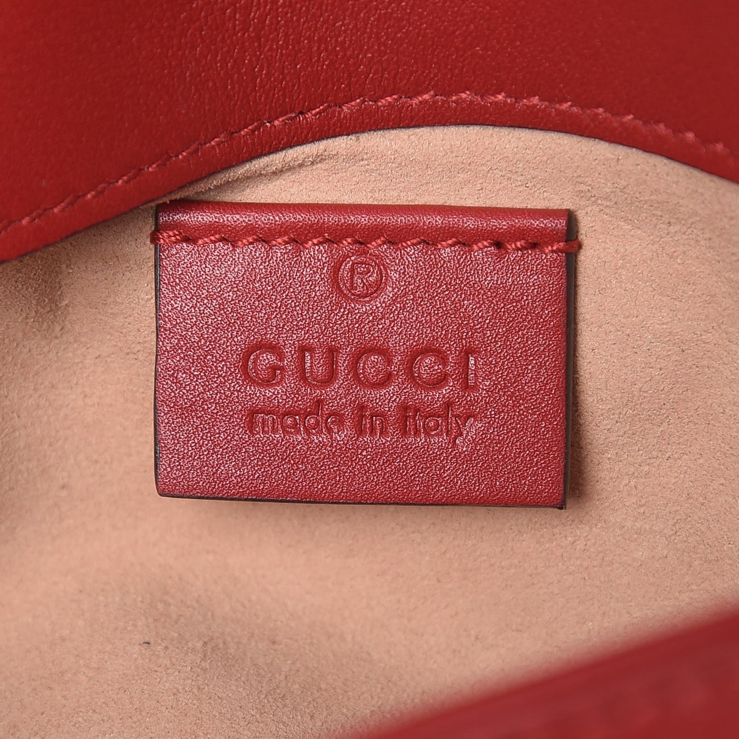 Calfskin Matelasse Super Mini GG Marmont Shoulder Bag Hibiscus Red