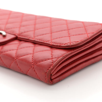 Chanel Lambskin Quilted Chain Clutch Flap Red 9 of 14