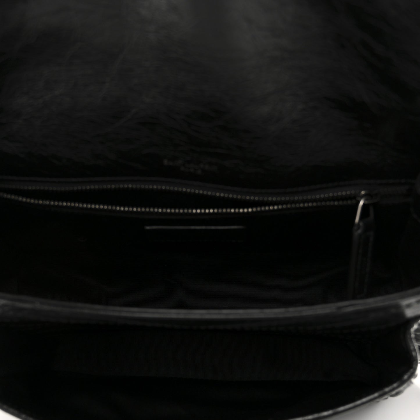 Crinkled Calfskin Matelasse Monogram Medium Niki Chain Satchel Black