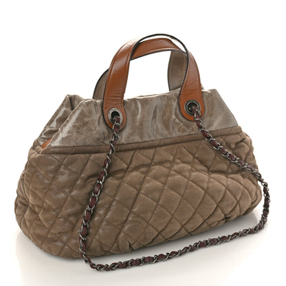 Chanel Iridescent Calfskin Quilted Small In The Mix Tote Khaki 2 of 14