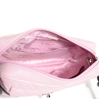 Chanel Calfskin Quilted Cambon Camera Bag Pink Black 5 of 7