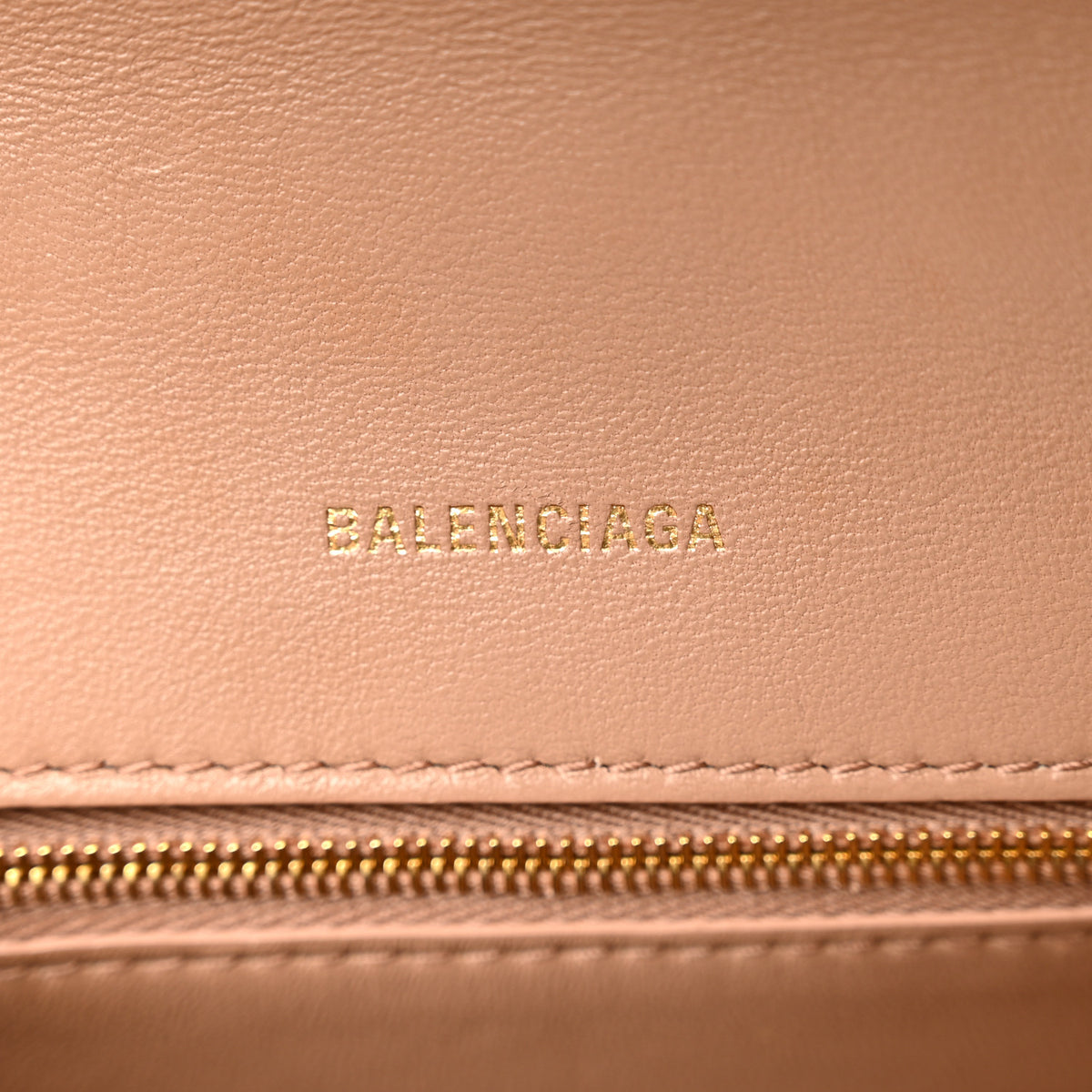 Grained Calfskin Small Hourglass Top Handle Bag Nude Beige