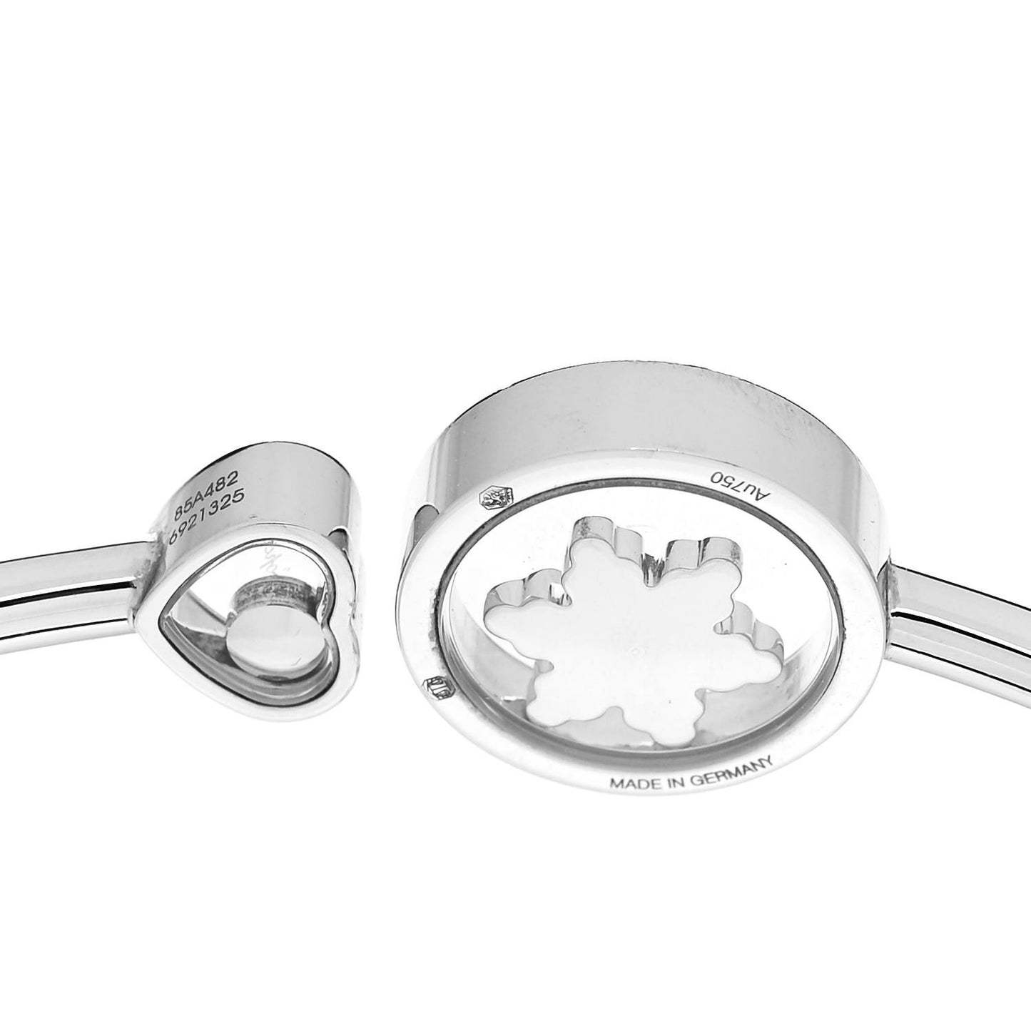 18K White Gold Diamond Happy Snowflakes Bangle Bracelet