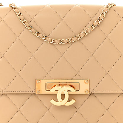 Chanel Lambskin Quilted Medium Golden Class Flap Dark Beige 8 of 12