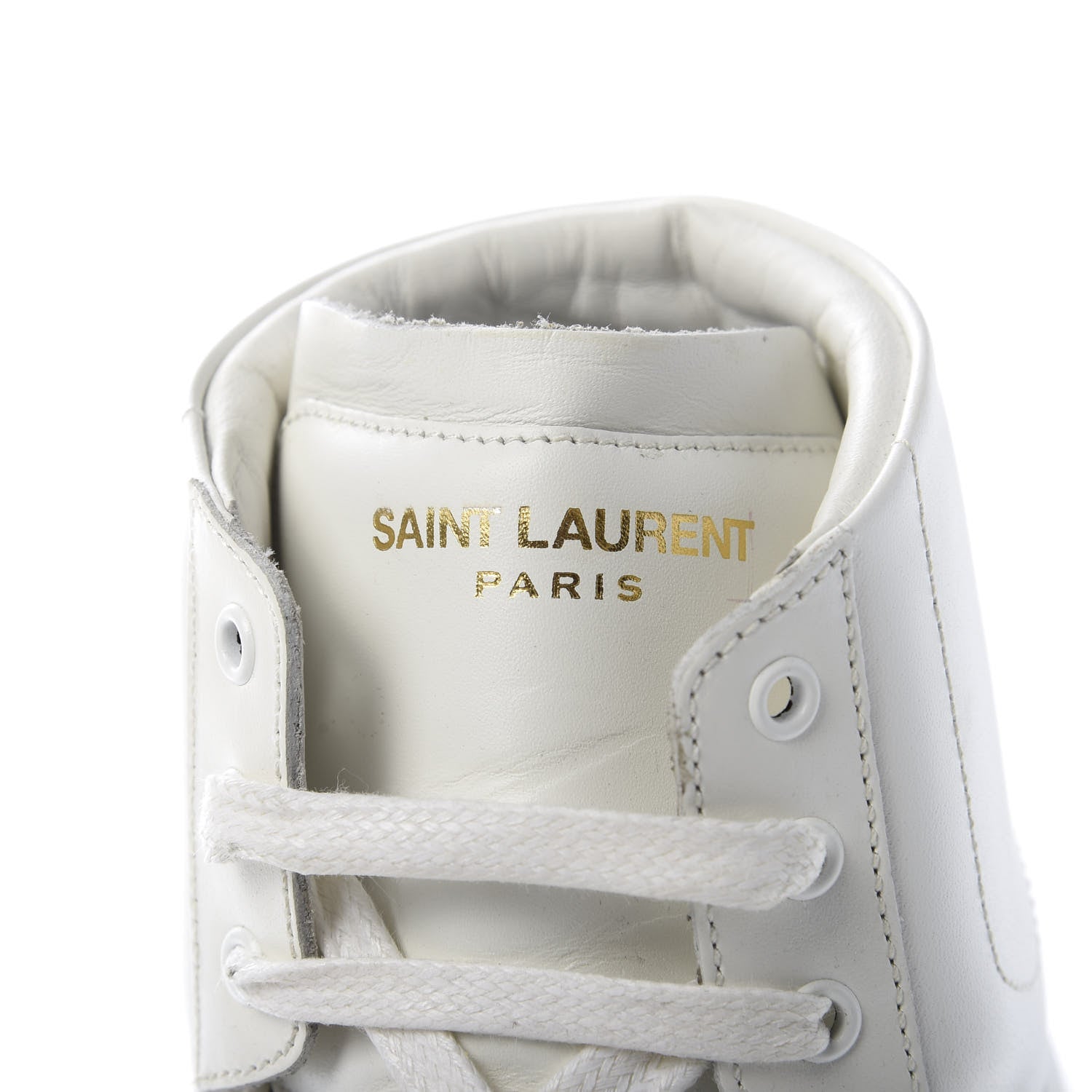 Saint Laurent Nappa Wolly High Top Sneakers 37.5 Optique White 9 of 9