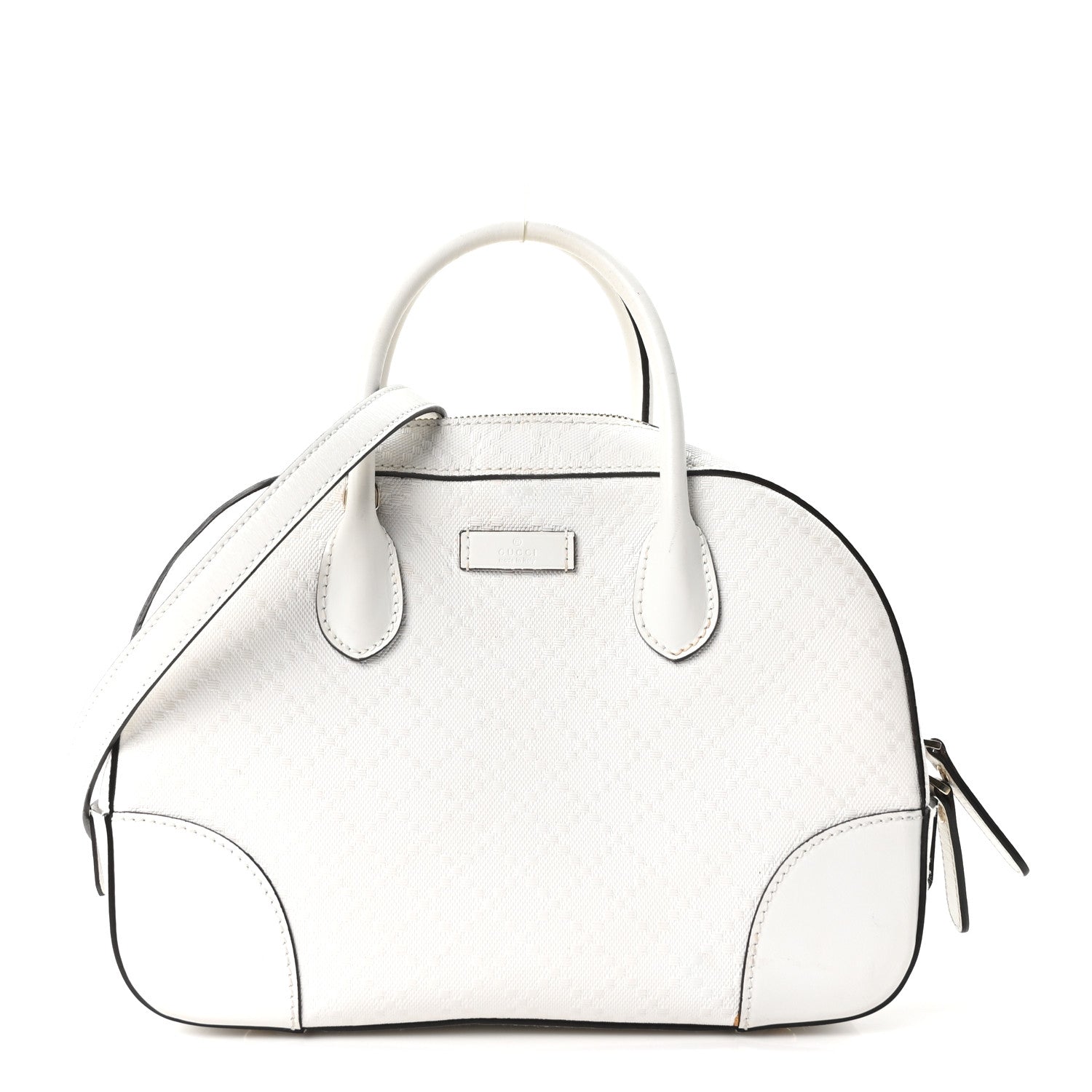 Gucci Calfskin Diamante Small Top Handle Bag White 1 of 10