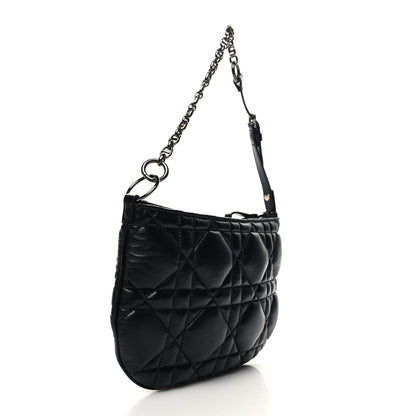Christian Dior Calfskin Macrocannage Mini Dior Caro Tulip Bag Black 3 of 10