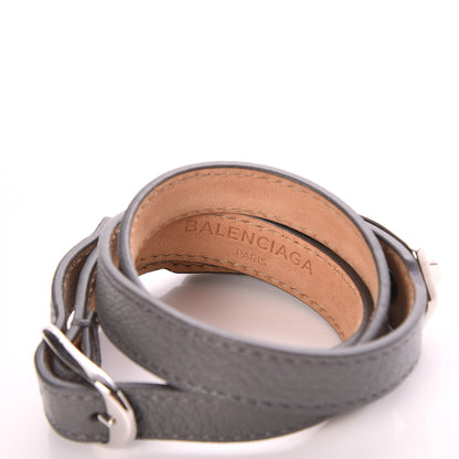 Balenciaga Chevre Hamilton SIlver Metallic Edge Triple Tour M Bracelet Gris Acier 4 of 7