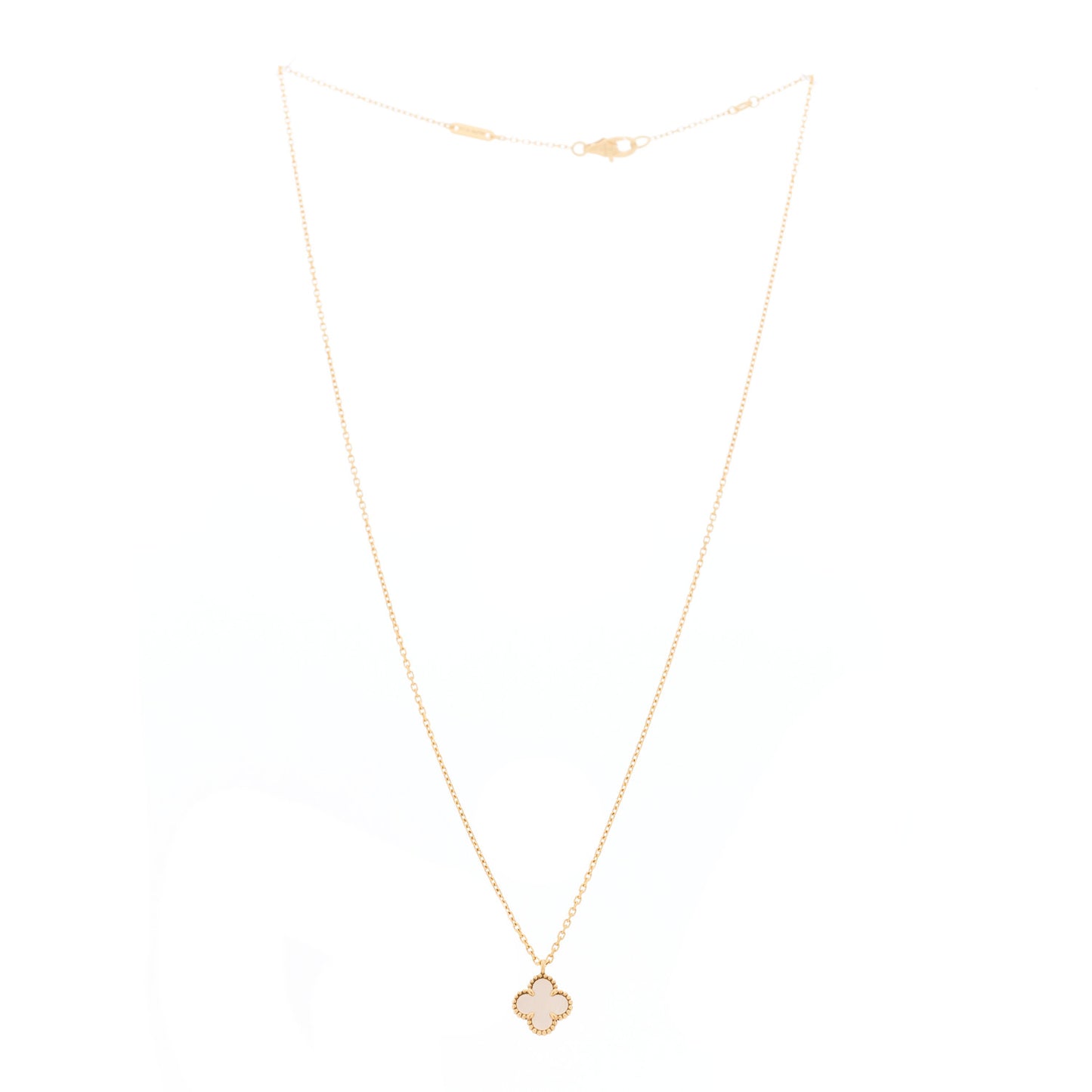 18K Yellow Gold Mother of Pearl Sweet Alhambra Pendant Necklace