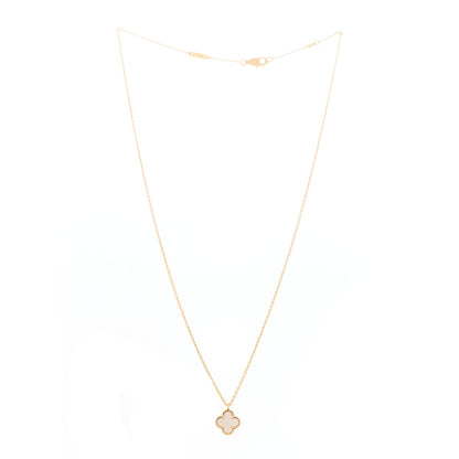 Van Cleef & Arpels 18K Yellow Gold Mother of Pearl Sweet Alhambra Pendant Necklace 3 of 5