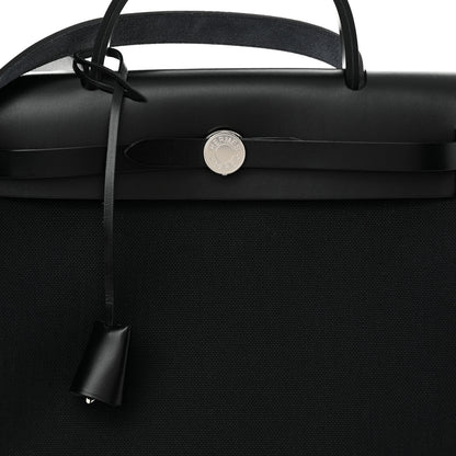 Hermes Military Toile Vache Hunter Herbag Zip Retourne 31 PM Black 8 of 11