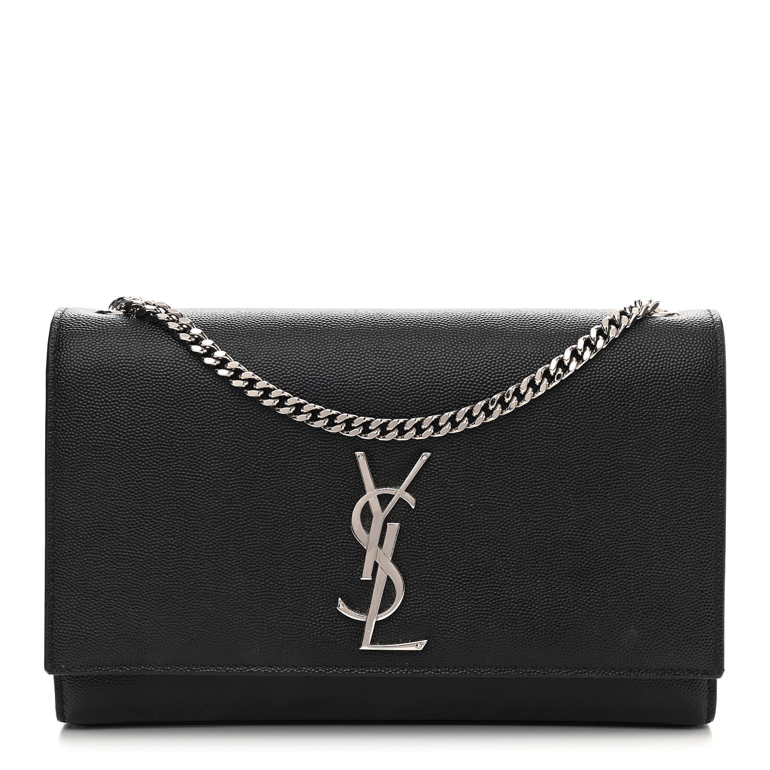 Saint Laurent Grain De Poudre Small Monogram Kate Satchel Black 1 of 10