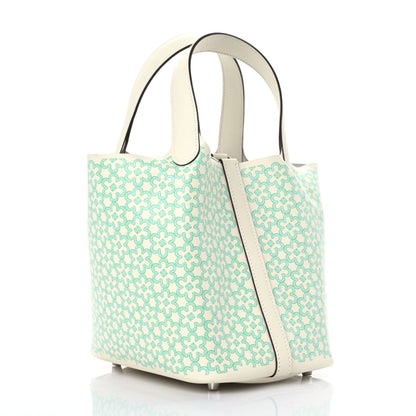 Hermes Swift Lucky Daisy Picotin Lock 18 PM Nata Vert 3 of 9