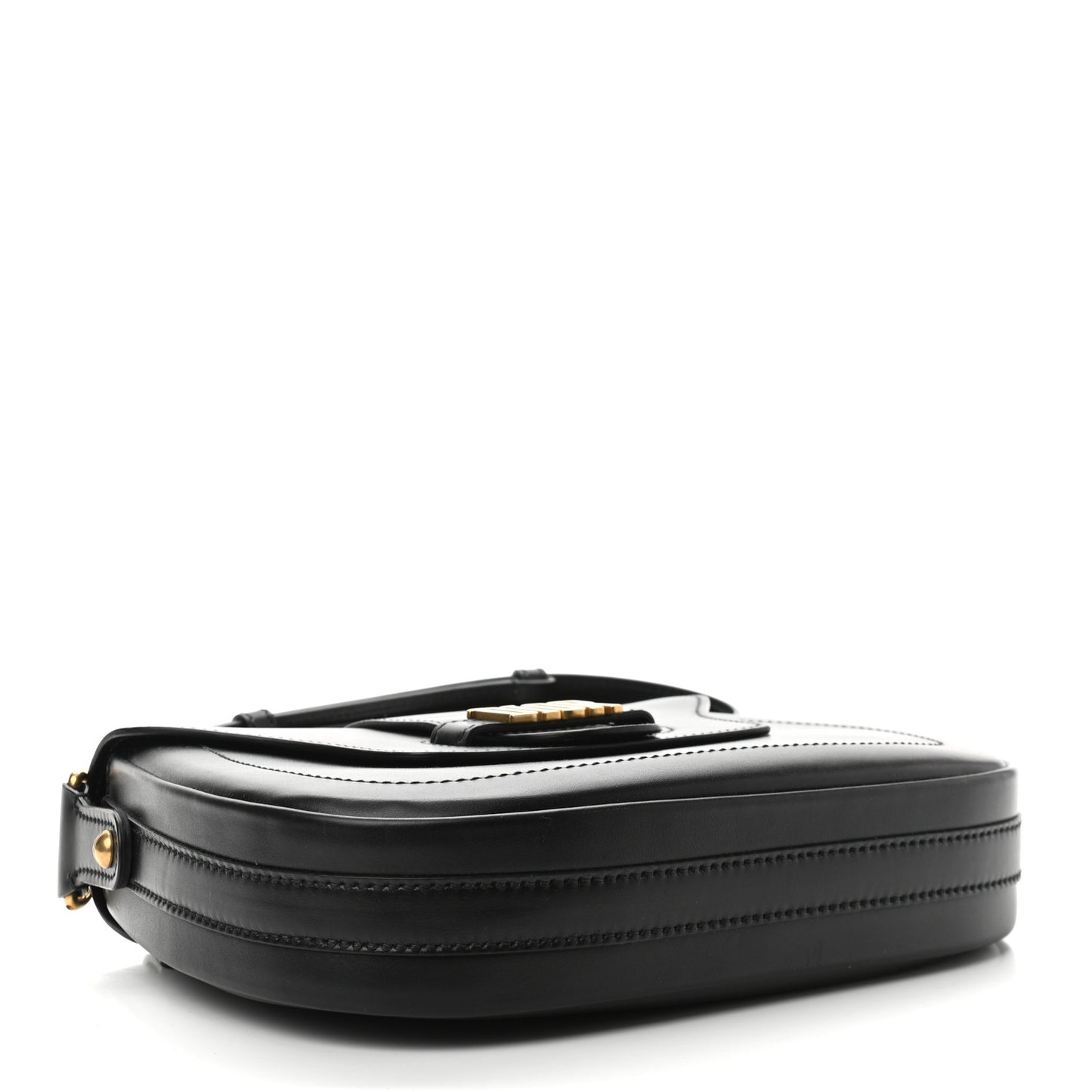Calfskin D Fence Saddle Bag Black