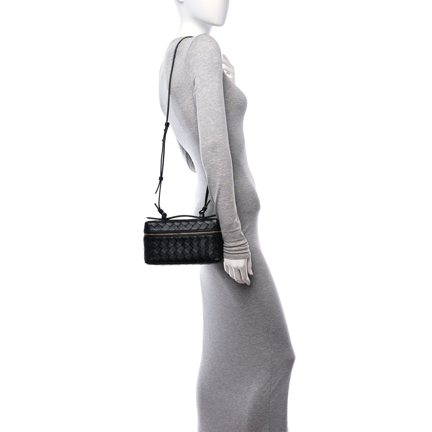 Bottega Veneta Calfskin Intrecciato Bang Bang Vanity Case Black 2 of 12