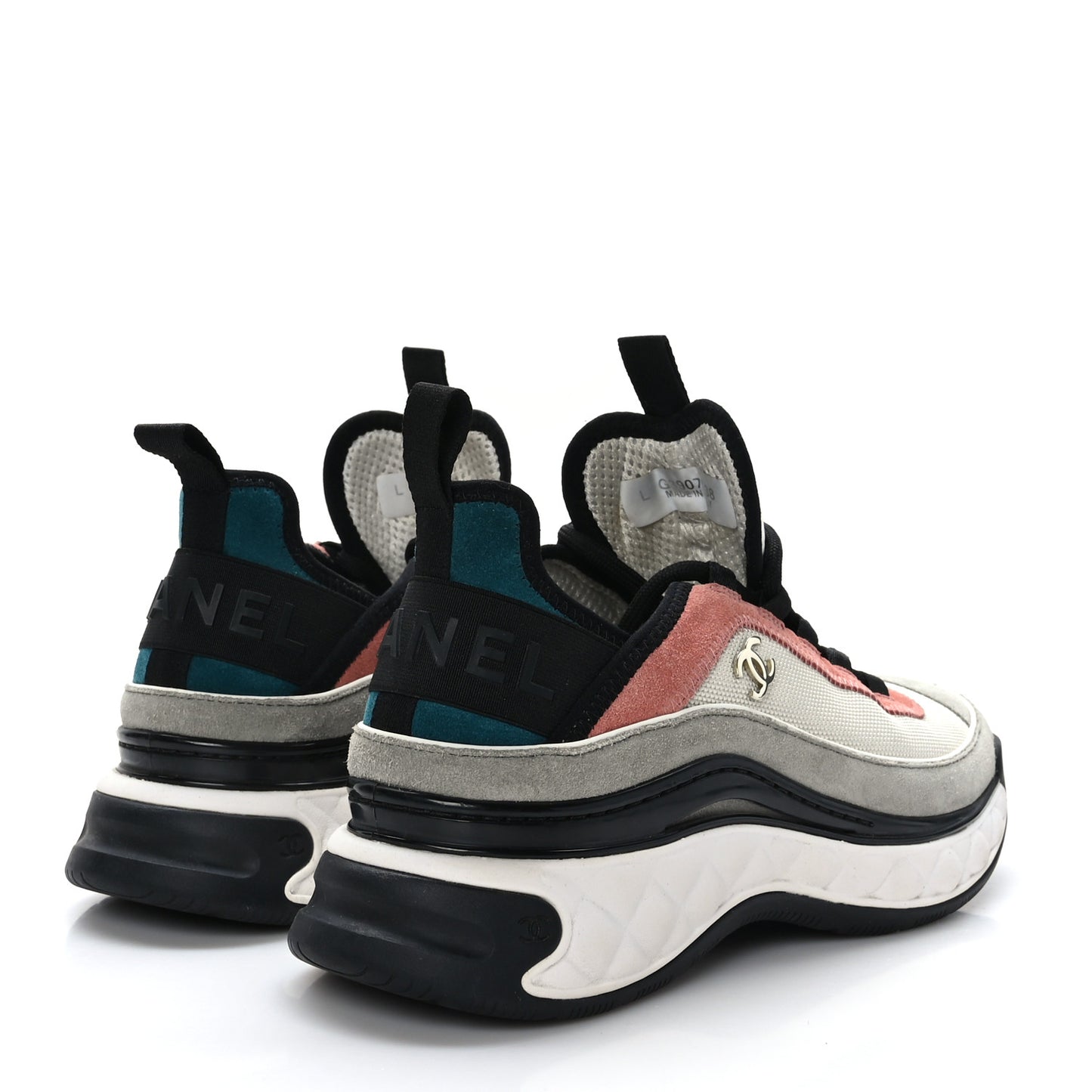 Fabric Suede CC Sneakers 38 White Light Grey Pink
