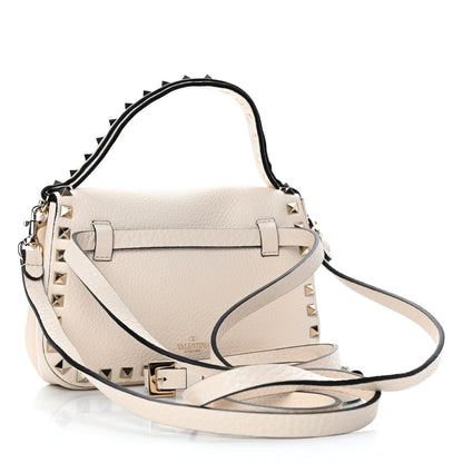 Valentino Garavani Pebbled Calfskin Small Rockstud Top Handle Bag Light Ivory 2 of 4
