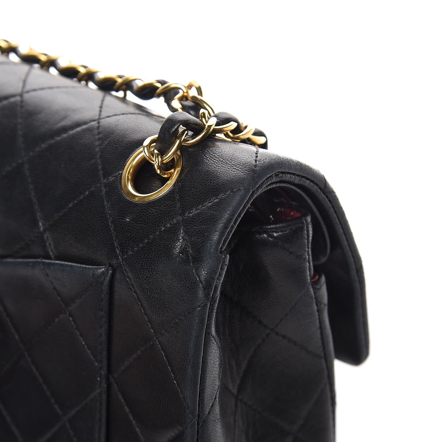 Lambskin Quilted Small Double Flap Black