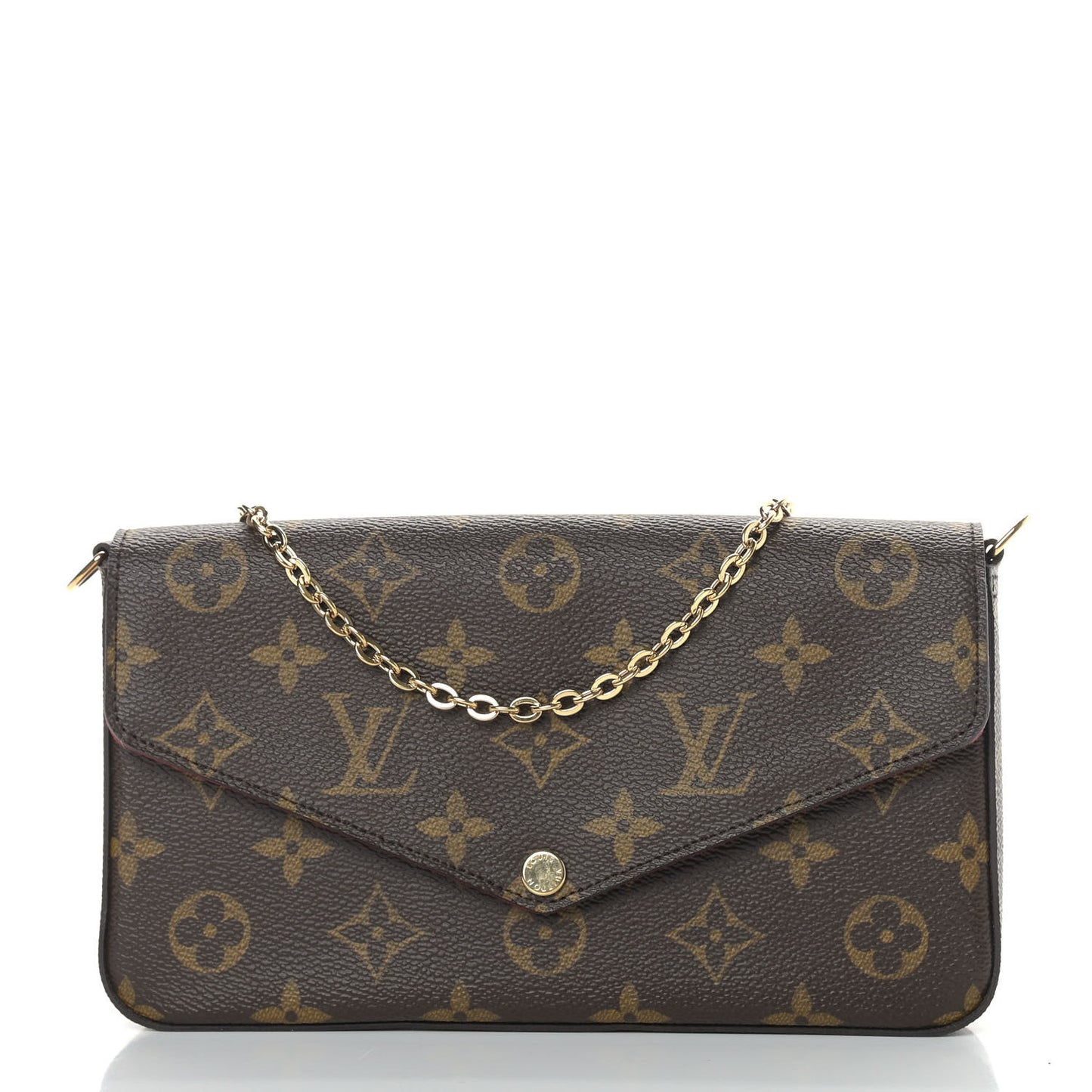 Monogram Pochette Felicie Chain Wallet Fuchsia